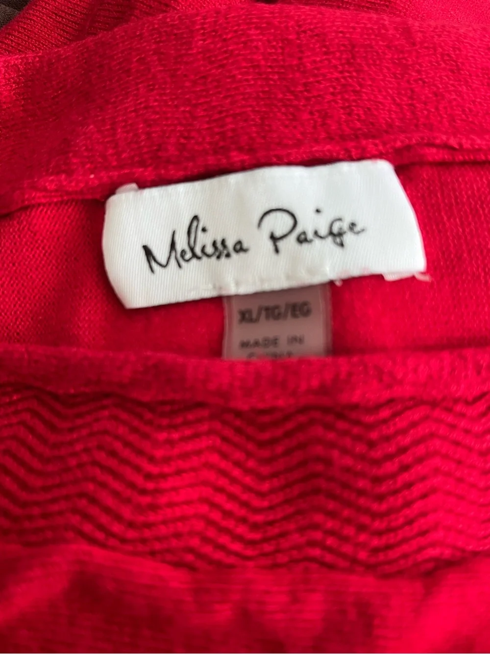 Melissa Paige Pullover red sweater XL